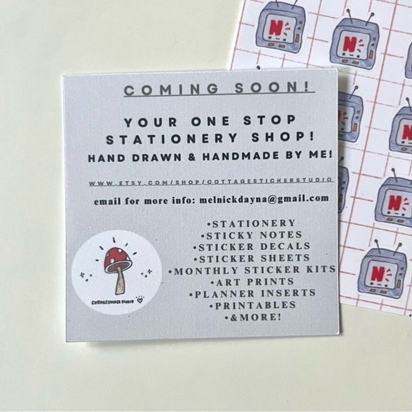 🏷️ handmade by me mini TV sticker sheet for bullet journal weatherproof - Picture 2 of 5